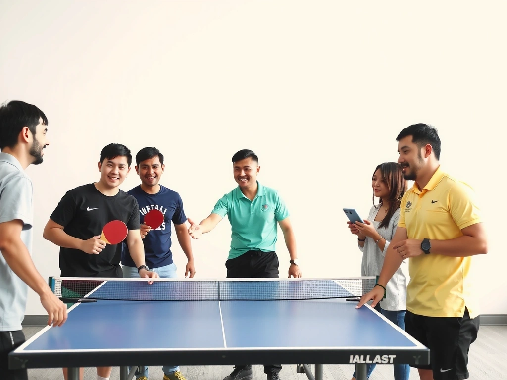 Table Tennis Azerbaijan Team Members Collaborating